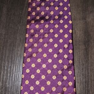 Purple and Orange Floral Patterned, Brooks Brothers, Men's 58 inch Tie